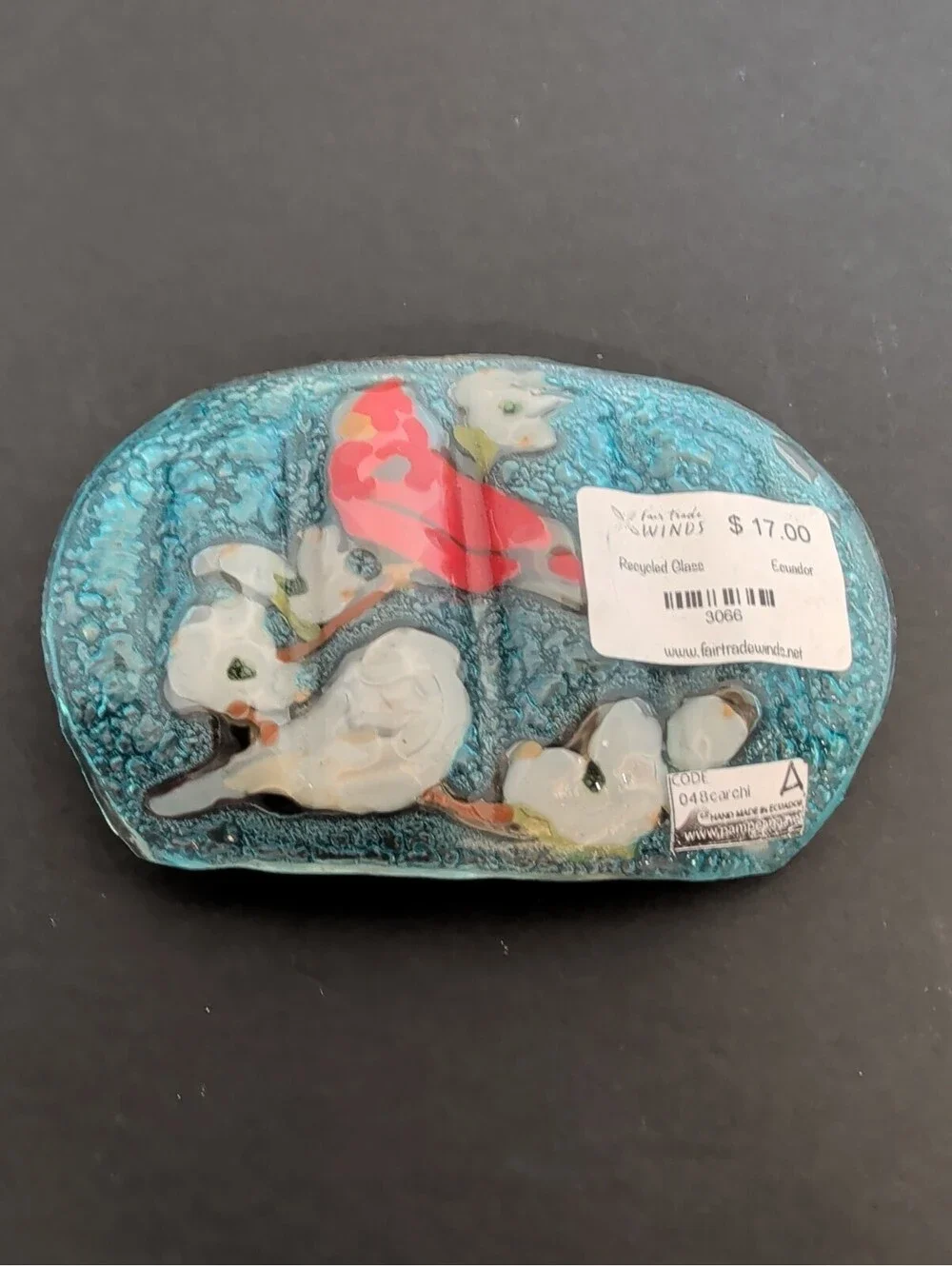 Fair Trade Winds Recycled Glass Soap Dish Hand Made In Ecuador